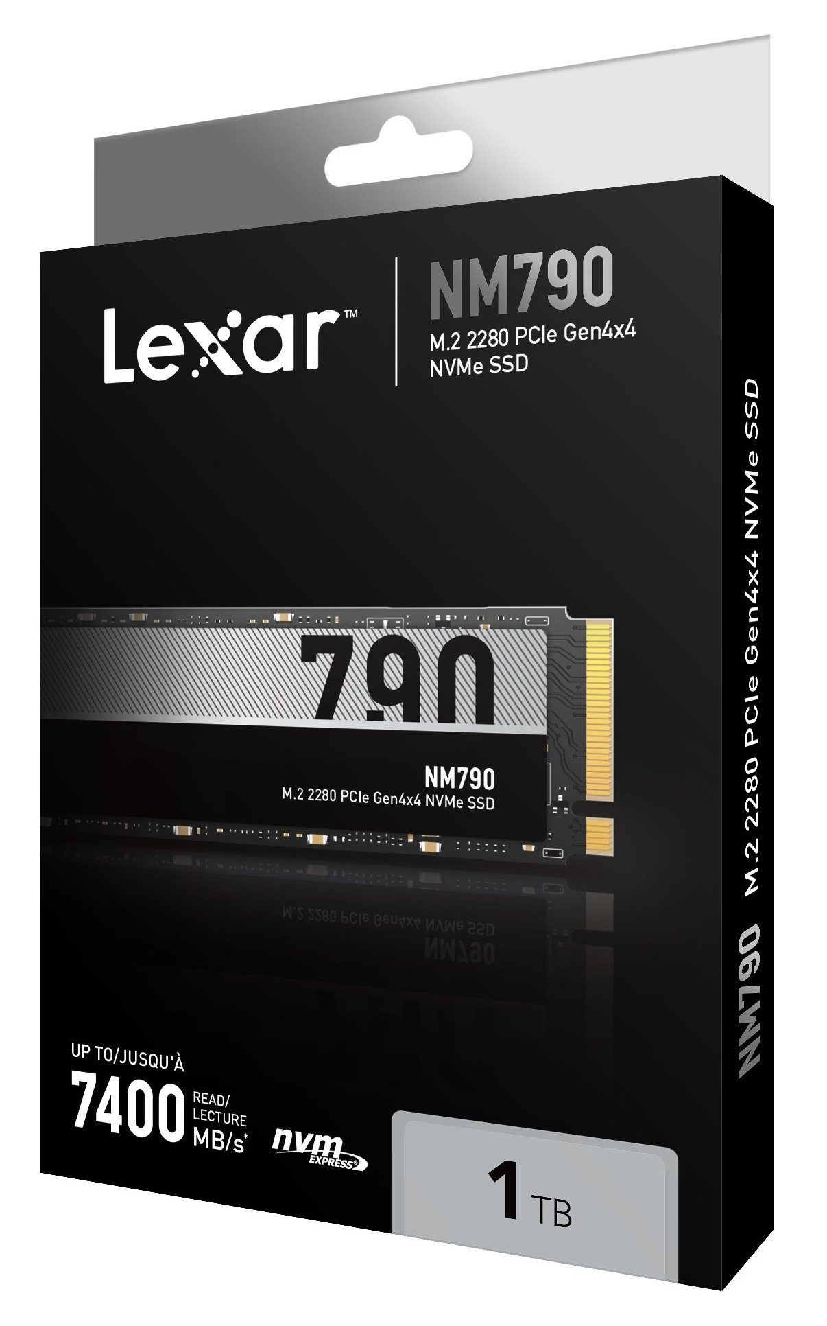 Lexar NM790 1TB NVMe SSD Gaming Gen4 1000GB interne SSD (1 TB) M.2" 7400 MB/S Lesegeschwindigkeit, 6500 MB/S Schreibgeschwindigkeit, Features: PCIe Gen4x4, NVMe 1.4, HMB 3.0, SLC Caching
