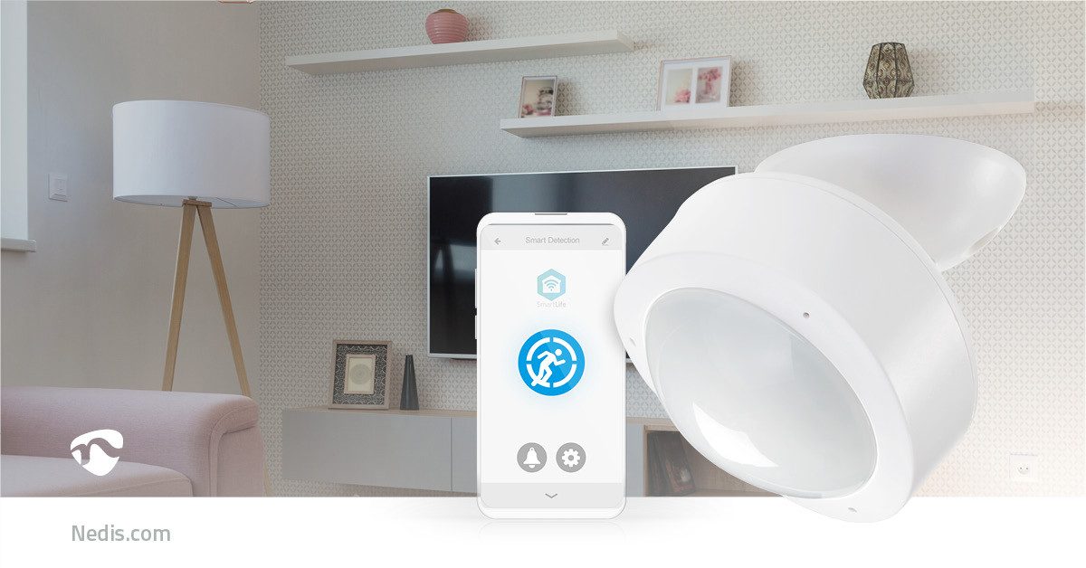 Nedis Bewegungsmelder WIFISM10CWT, (1-St), flur und wohnraum, bewegung erkennen, licht automatisch schalten