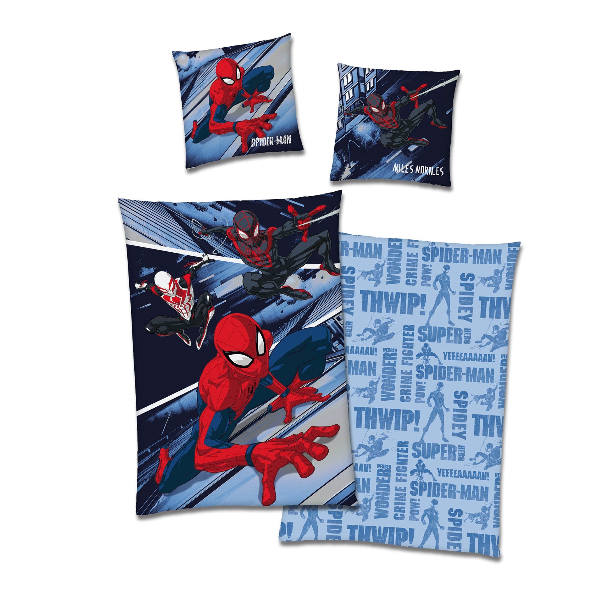 Familando Kinderbettwäsche Spiderman 135x200 80x80 cm Mikro-Fleece mit Reiß günstig online kaufen