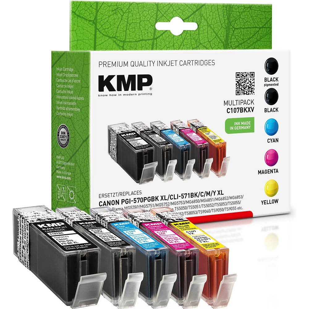 schwarz, PGI-570XL Tinten-Multipack yellow) C107BKXV KMP x (2 magenta, 1 x x x cyan, 1 ERSETZT (4 / CLI-571XL 1 Farben 1 Tintenpatrone