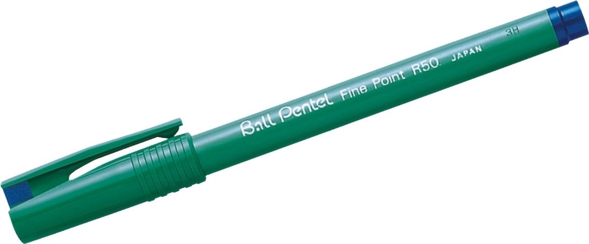 PENTEL Tintenfeinschreiber Tintenroller R50 Ball Pentel 0,4mm blau (12 Stück)