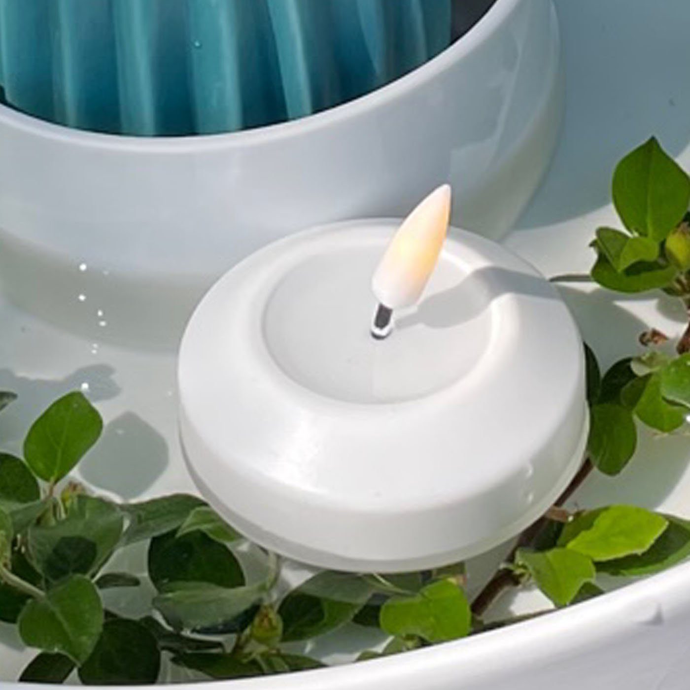 Deluxe Homeart Schwimmkerze LED Schwimmkerze Deluxe Homeart 2 Stück aus Kunststoff - Weiß
