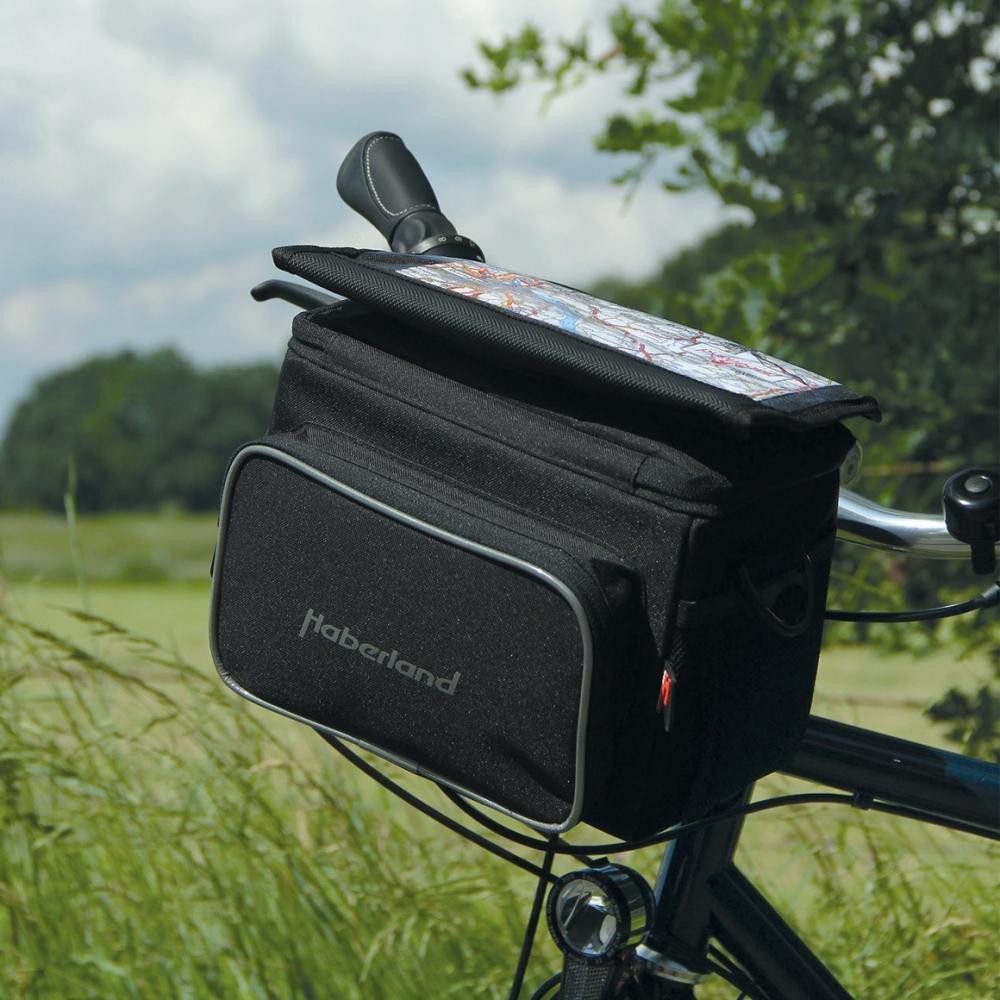 Haberland Fahrradtasche Haberland Lenkertasche 6l Classic schwarz - praktische Lenkertasche mi