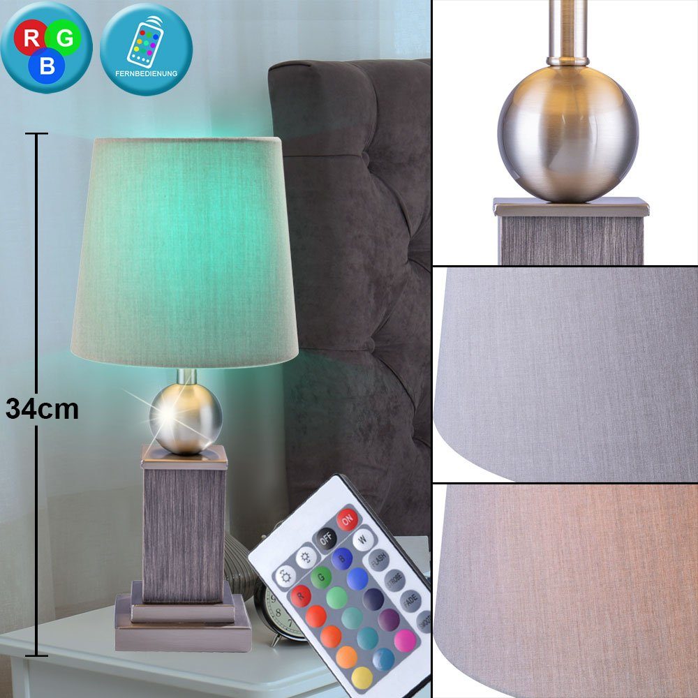 etc-shop Tischleuchte, Tisch Lampe Wohn Schlaf Zimmer dimmbar Textil