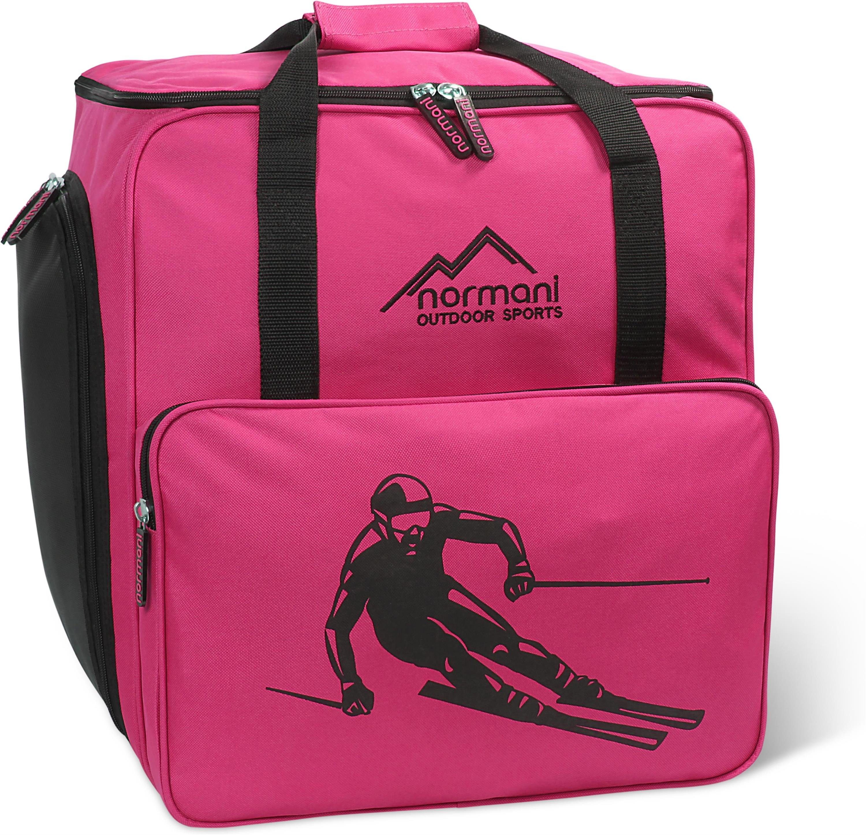 normani Sporttasche Skitasche 53 l Alpine Depo, Skischuhtasche mit separatem Helmfach und Rucksackfunktion - Rollschuhtasche oder Snowboardschuhtasche Pink
