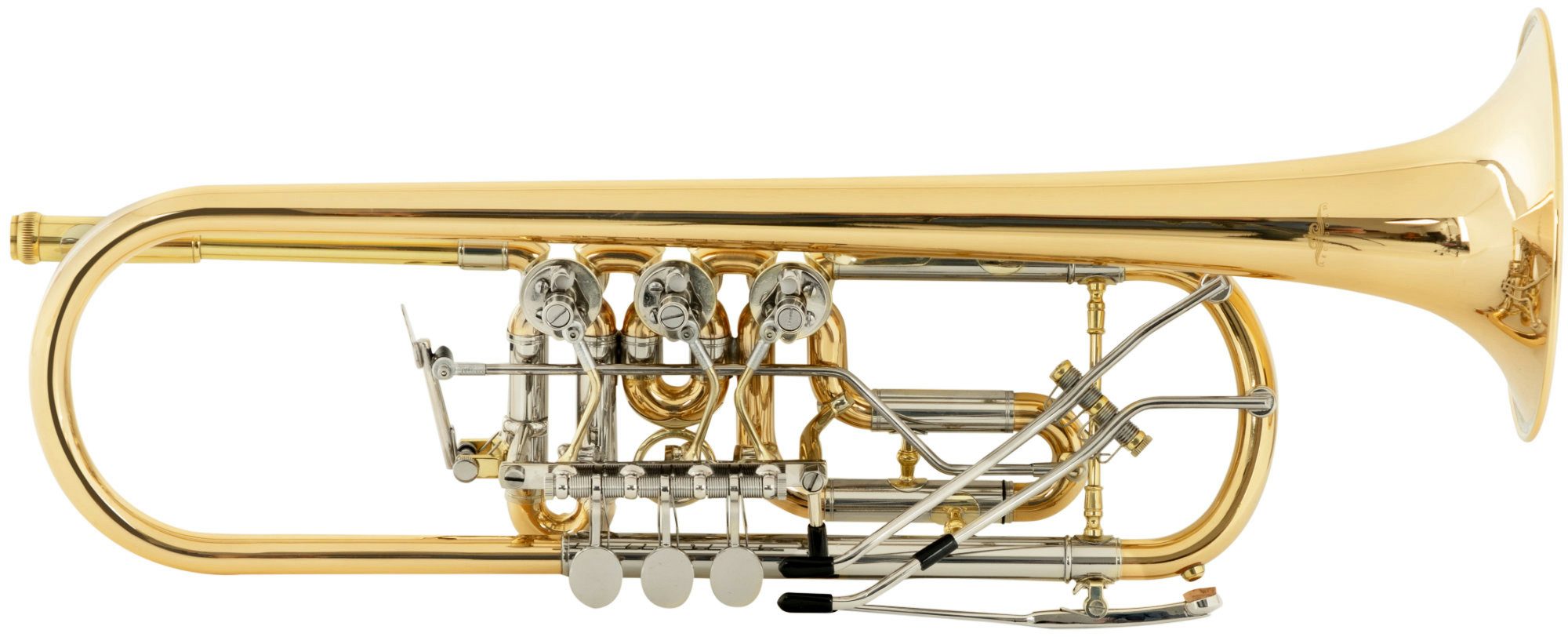 Lechgold Trompete BTR-19L Bb-Konzerttrompete lackiert Bb, 3-St., Inkl. Leichtkoffer, Handgehämmertes Schallstück aus Goldmessing