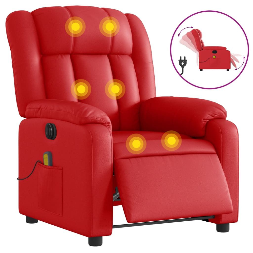 vidaXL Sessel Massagesessel Elektrisch Rot Kunstleder günstig online kaufen