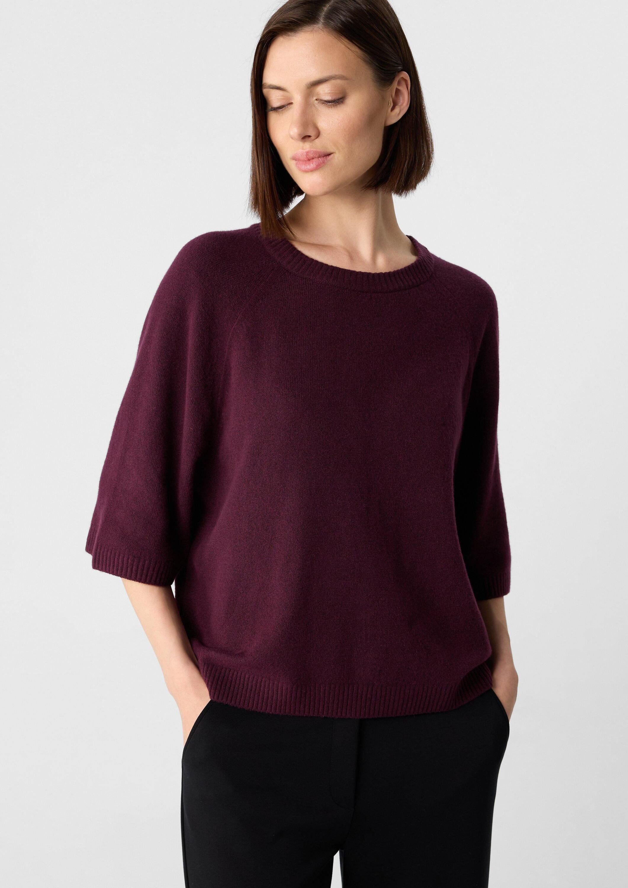 comma Kurzarmpullover Strickpullover Kurzarmpullover im Relaxed Fit günstig online kaufen