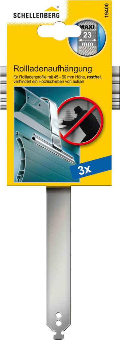 SCHELLENBERG Rollladenaufhängung Maxi, für Ø 60 mm, Profildeckhöhe: 52 mm, Steck-Montage, Edelstahl