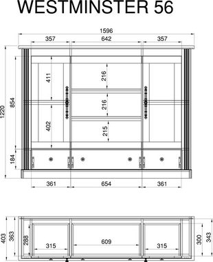 Home affaire Highboard Westminster, im angesagten Landhaus-Look