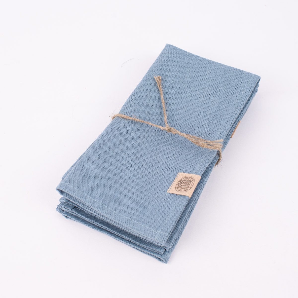 KARDELEN Stoffserviette Stoffservietten Erik aus 100% Leinen 4 Stück 44x44cm blau, allergikergeeignet,atmungsaktiv,pflegeleicht