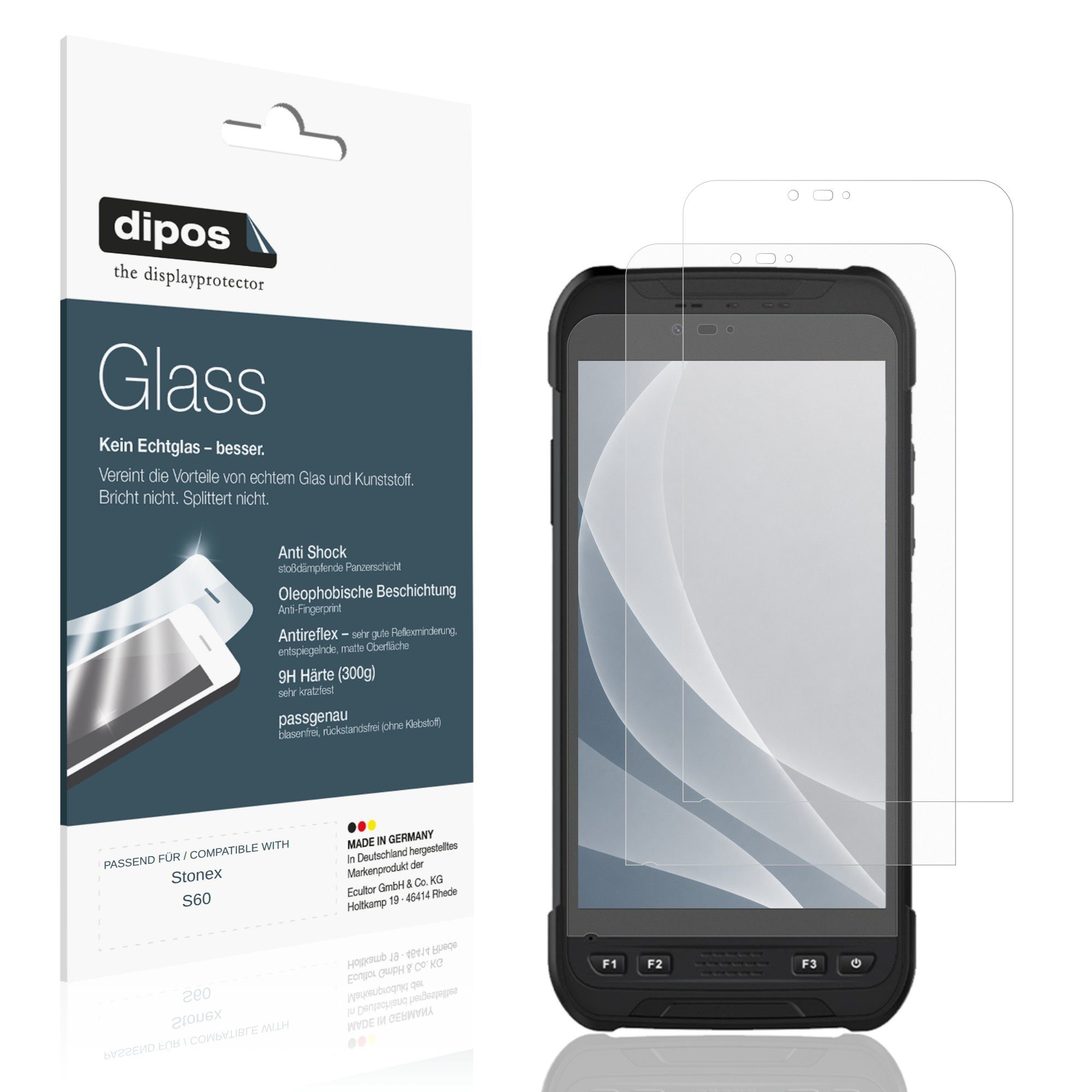 dipos Displayschutzfolie Schutzfolie für Stonex S60, 2 Stück, Displayschutz Schutz Folie Made in Germany