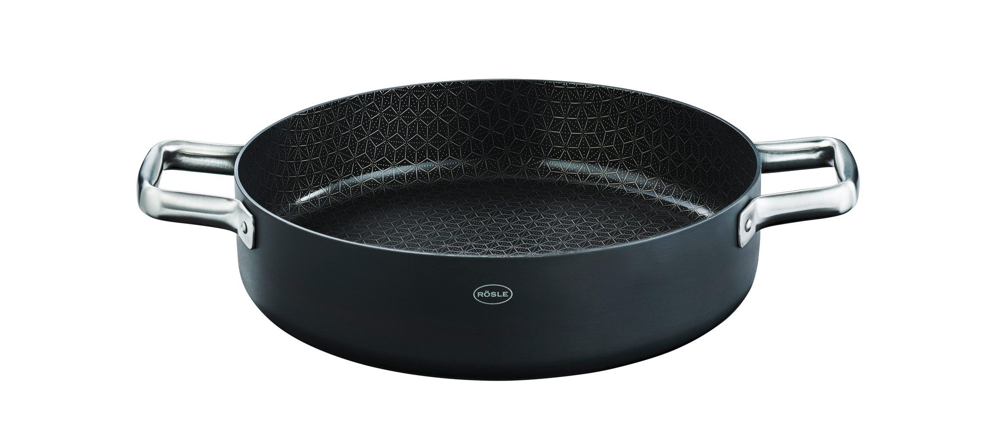 RÖSLE Servierpfanne EBONIC Ø 28 cm, ProNero, Edelstahl (1-tlg), für alle Herdarten geeignet, inklusive Induktion