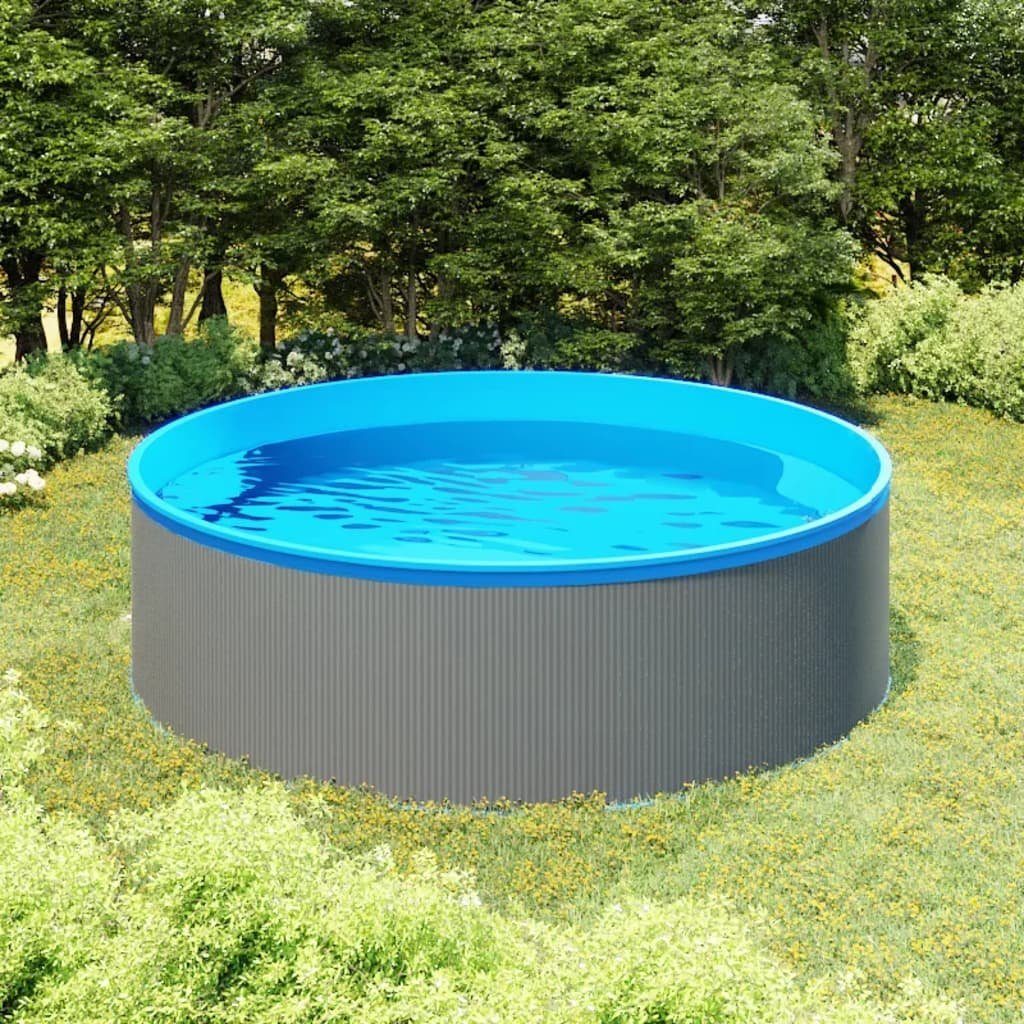 Pool Planschbecken 350x90 cm Grau