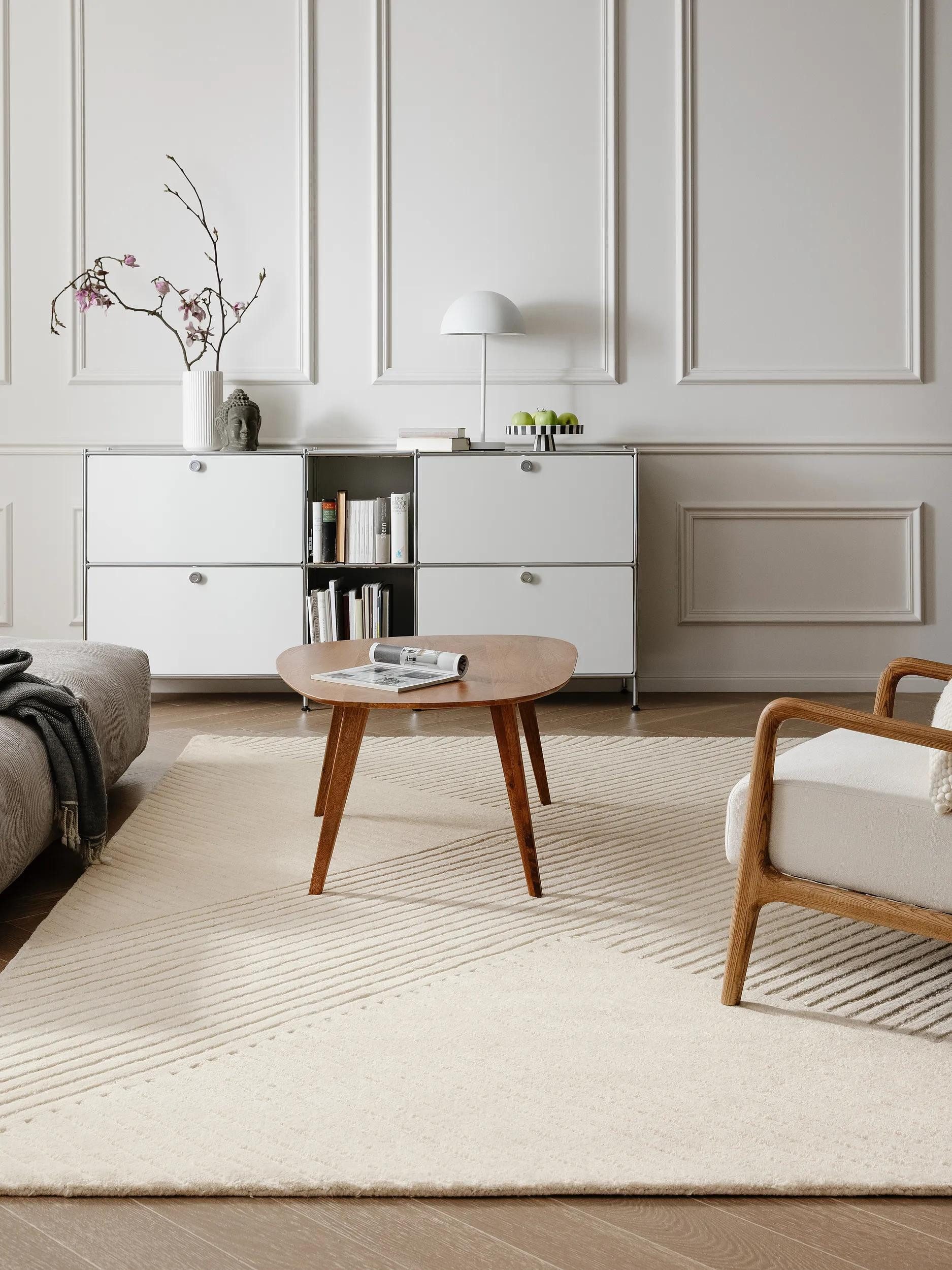 benuta Wollteppich Yanis, rechteckig, Höhe: 21 mm, Kunstfaser, Berber, Ethno-Style, Wohnzimmer