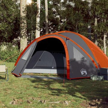 vidaXL Vorzelt Campingzelt 4 Personen Grau Orange 300x250x132 cm 185T Taft