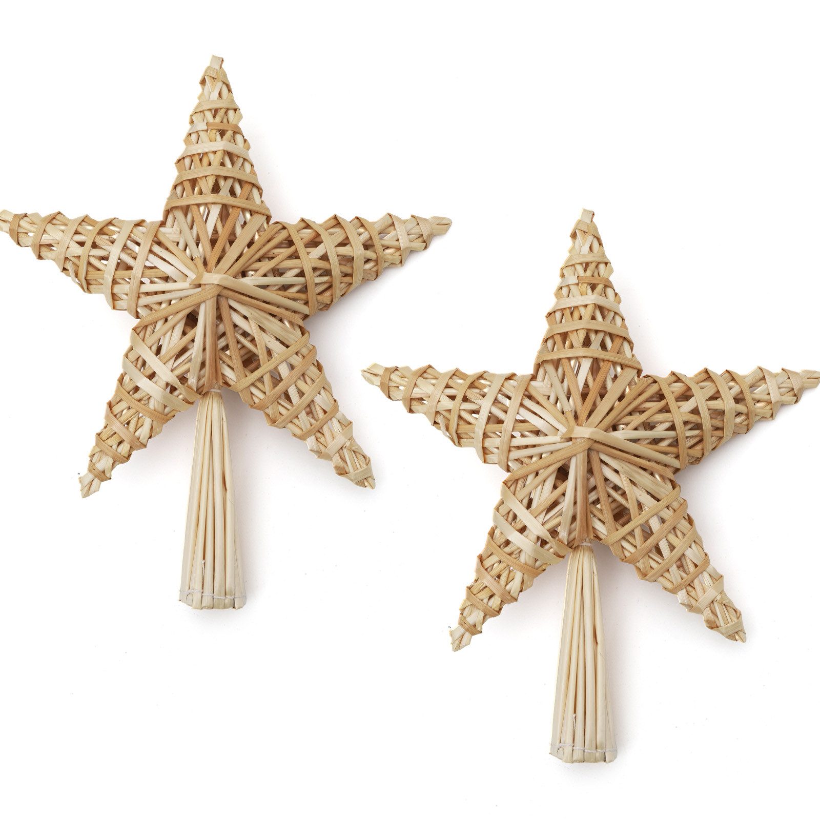 Salcar Christbaumspitze Baumspitze Weihnachten Stern Christbaumspitze Strohsterne Baumschmuck (2-tlg)