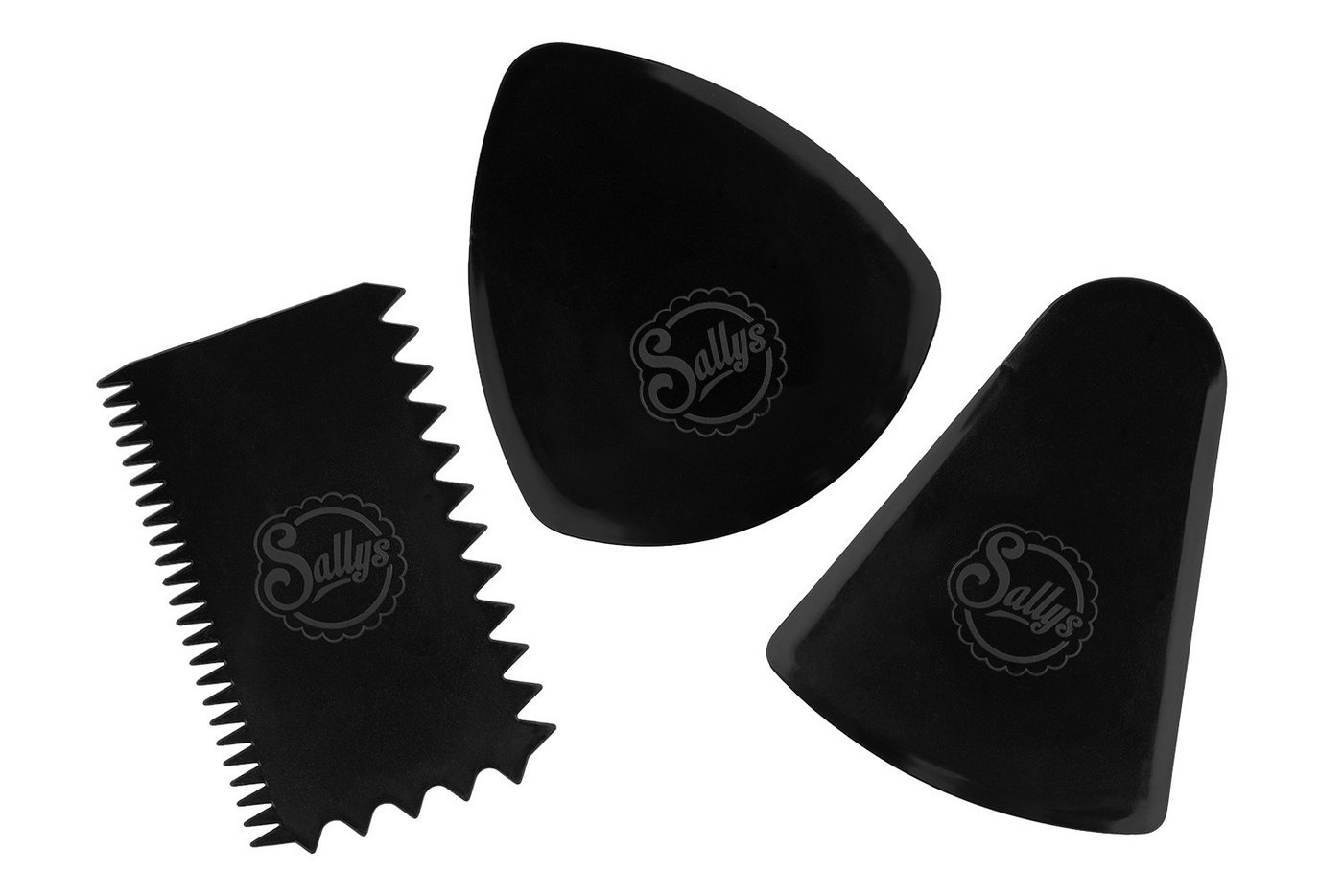 Sallys Teigschaber - flexible Teigkarten 3er Set, aus flexiblem, widerstandsfähigem und hochwertigem Kunststoff