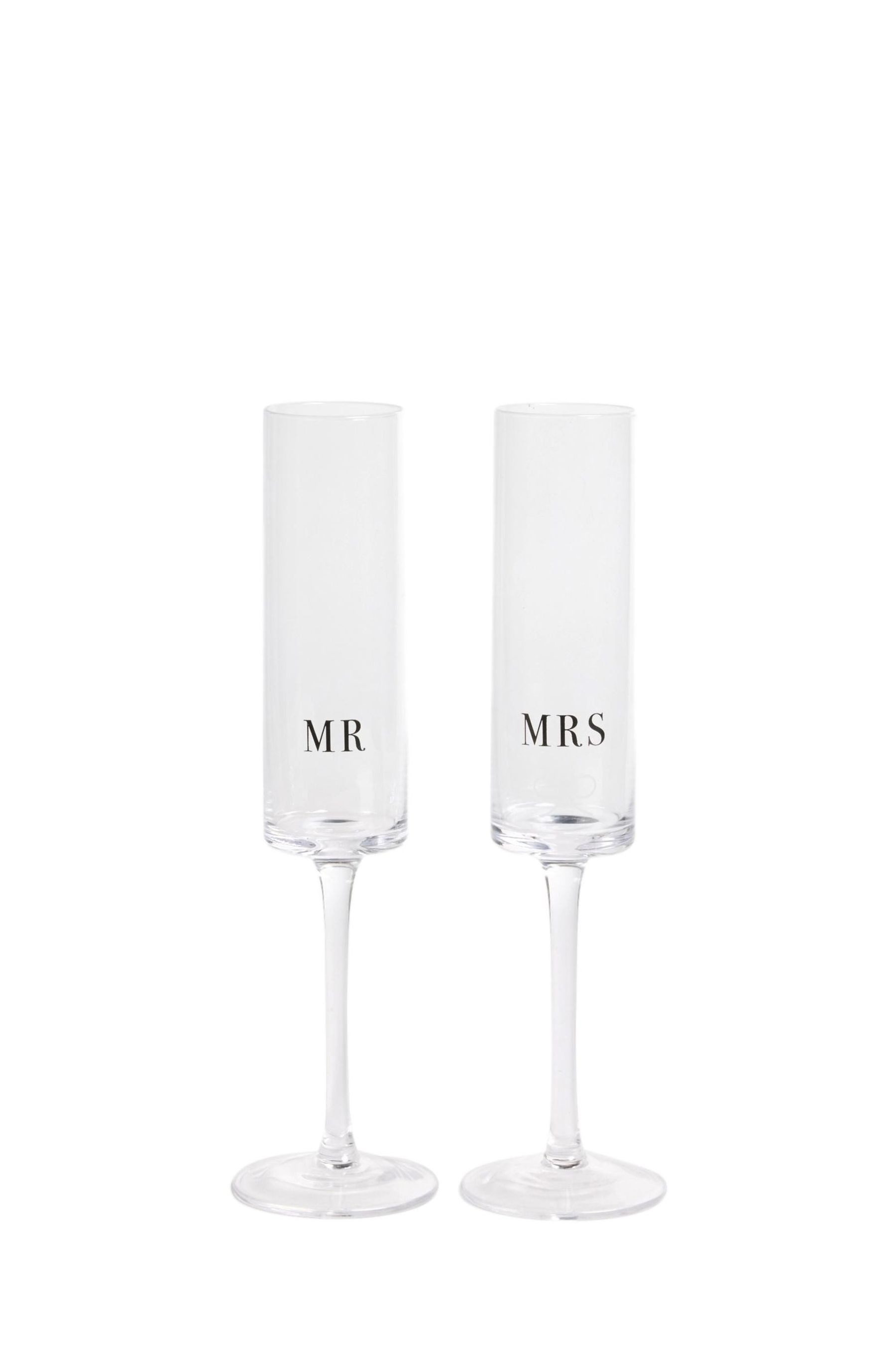 Next Sektglas Hochzeits-Sektflöten „Mr“ und „Mrs“, 2er-Set, 1-tlg., Glas