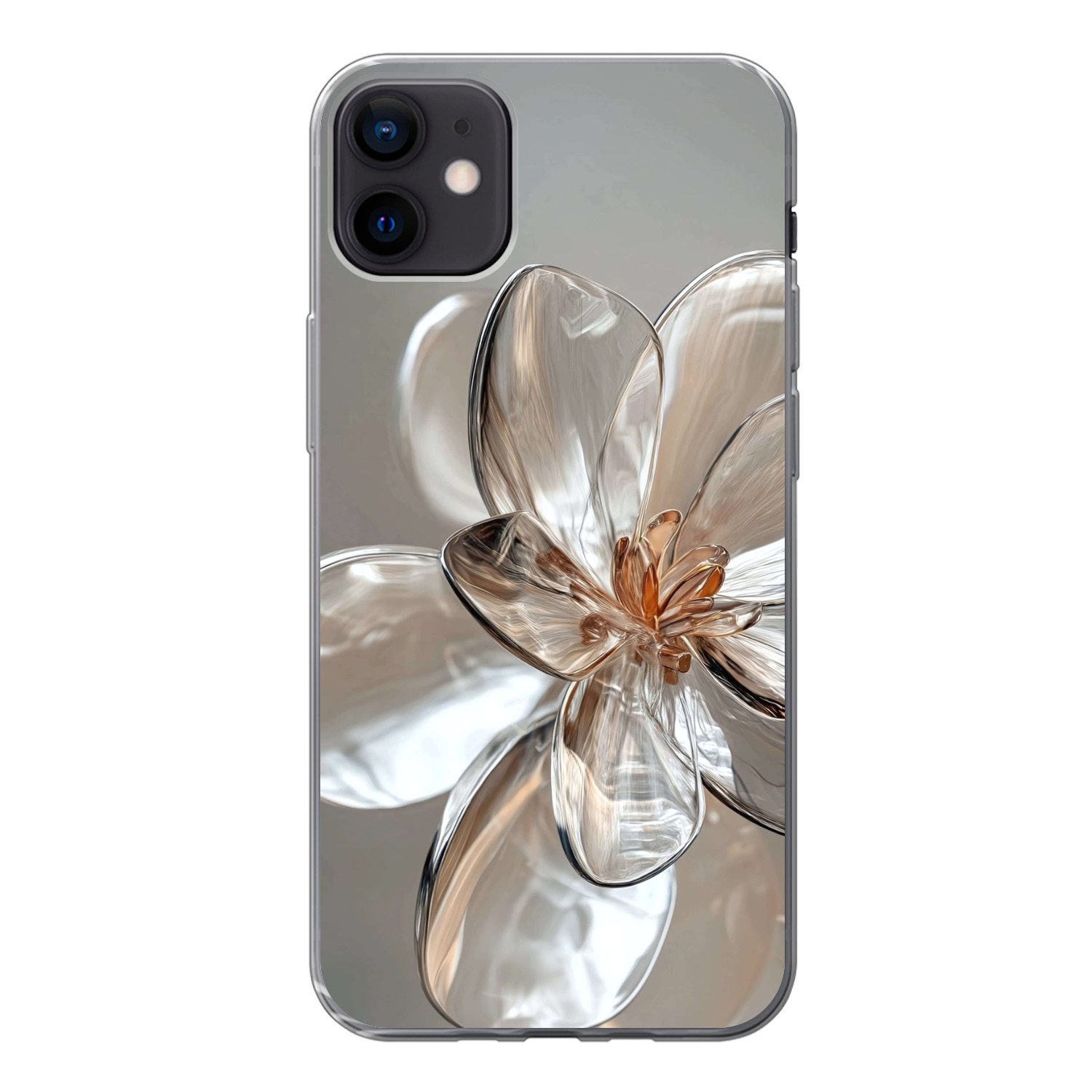 MuchoWow Handyhülle für Apple iPhone 12 Mini Blume - Gläser - Transluzent, Smartphone-Bumper, Print, Handy Schutzhülle Dünn