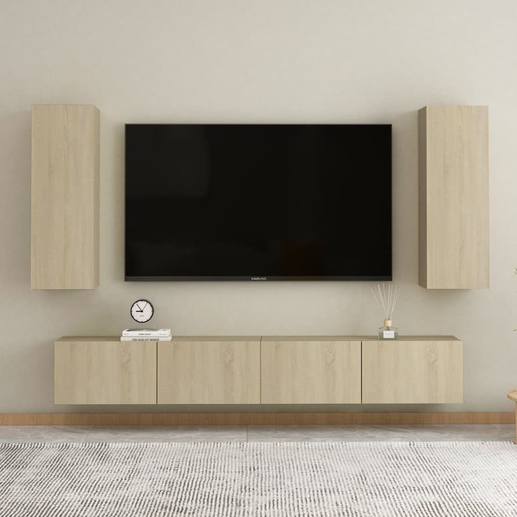 Sonoma-Eiche vidaXL 30,5x30x90 TV-Schrank Lowboard cm Stk Spanplatte TV-Schränke Lowbo 2