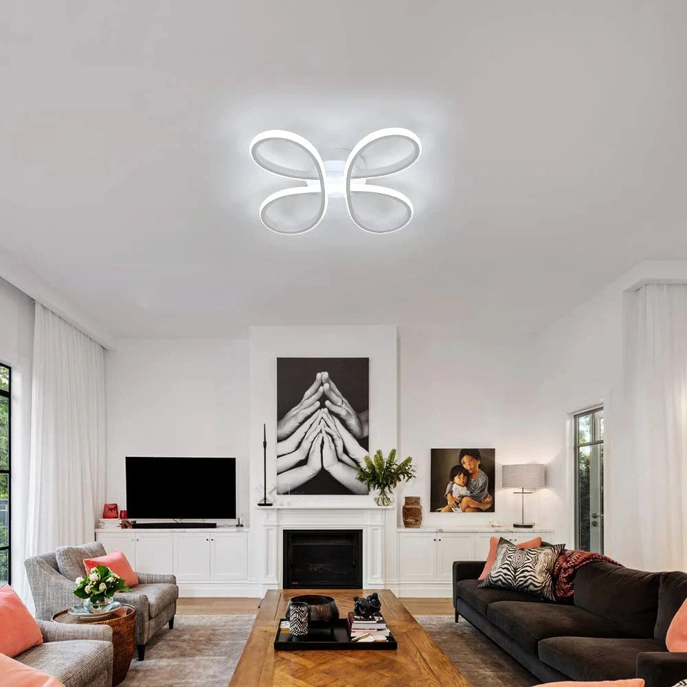 Riserva LED Deckenleuchte LED Deckenleuchte Blumen Design, 30W 6500K Weiß, günstig online kaufen