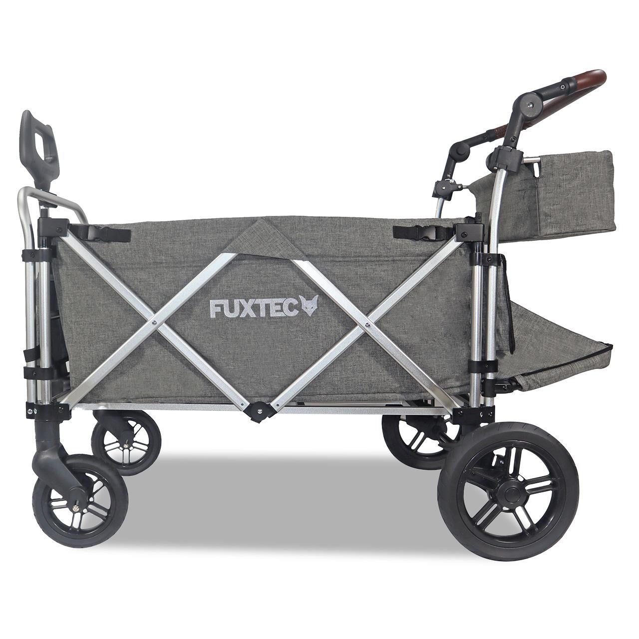 FUXTEC Bollerwagen FX-CTL950, Teleskop-Zugstange, 75 kg Belastbarkeit, großer Innenraum, kippsicher