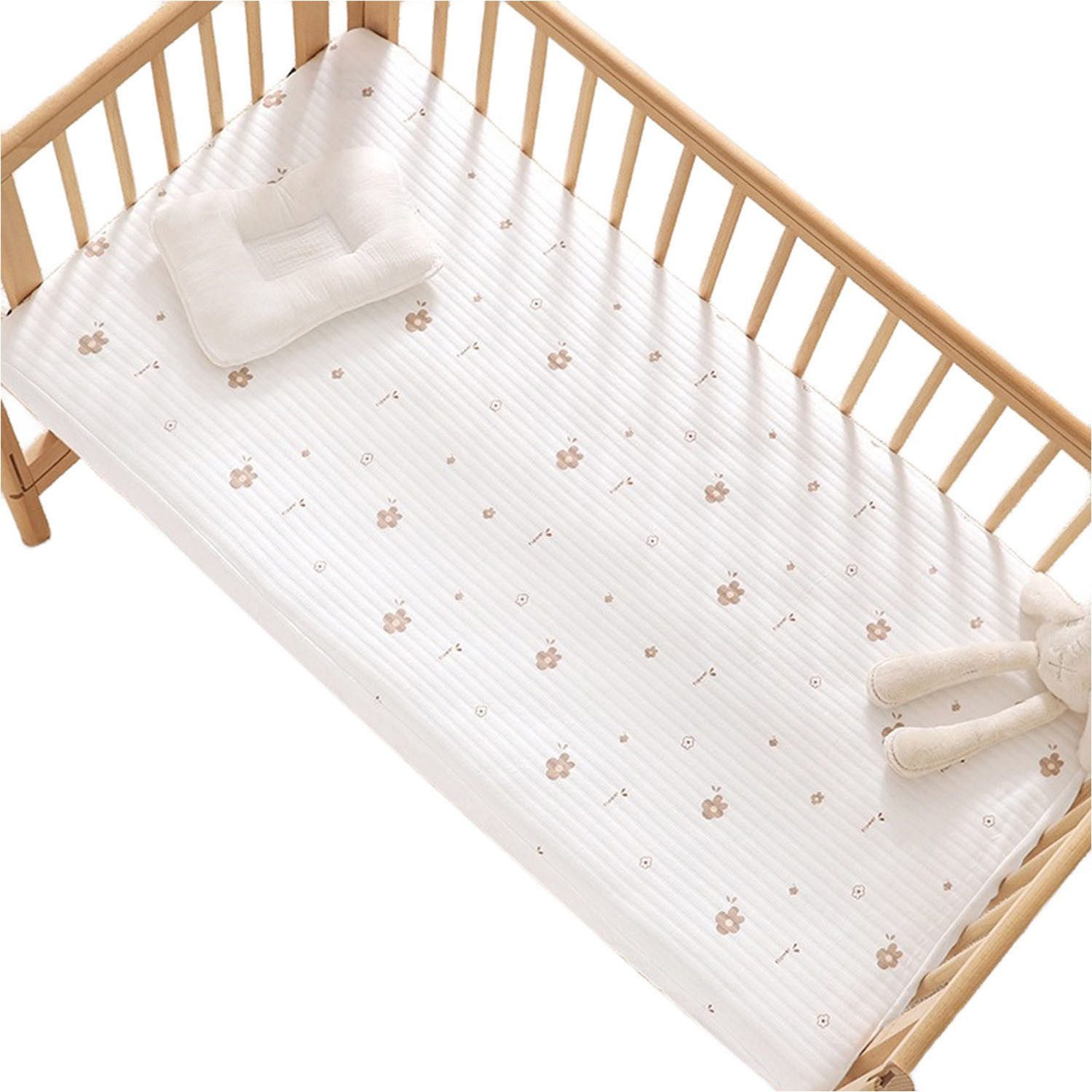 Spannbettlaken Babys Baumwoll-Spannbettlaken Hautfreundlich Weich Babybettwäsche