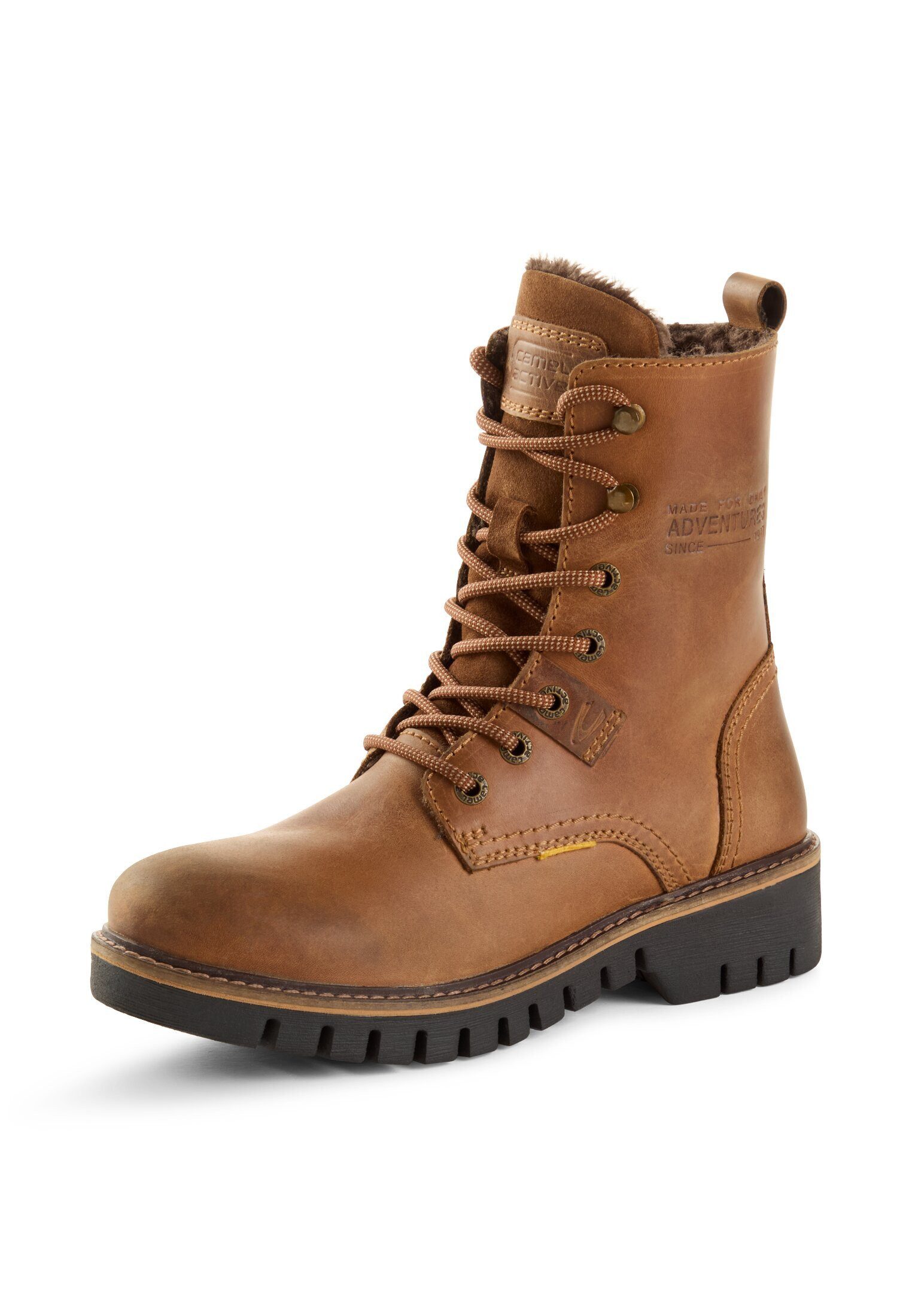 camel active aus echtem Leder Schnürstiefelette