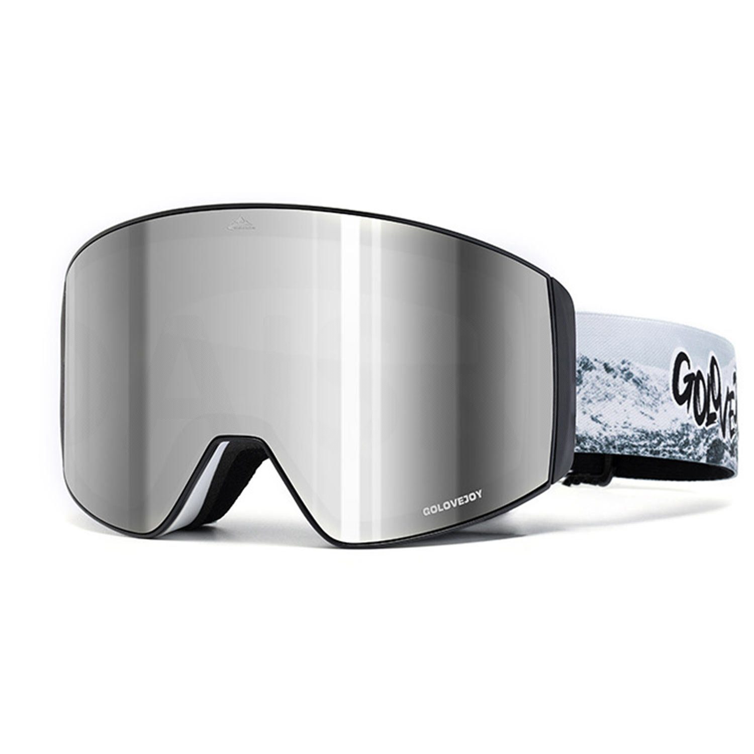 Daisred Skibrille Skibrille Herren Snowboard Brille Damen Anti-Beschlag Grau Outdoor