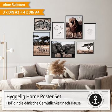 Hyggelig Home Poster, Natur (Set, 7 St), Knickfreie Lieferung Qualitätsdruck Dickes Papier