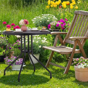 relaxdays Gartentisch Runder Gartentisch in Holzoptik