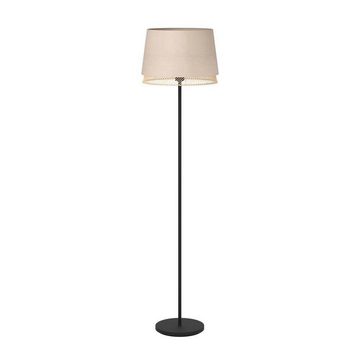 EGLO Stehlampe TABLEY, ohne Leuchtmittel, Stehleuchte, Metall in Schwarz, Bambus und Leinen, E27 Fassung, 150 cm