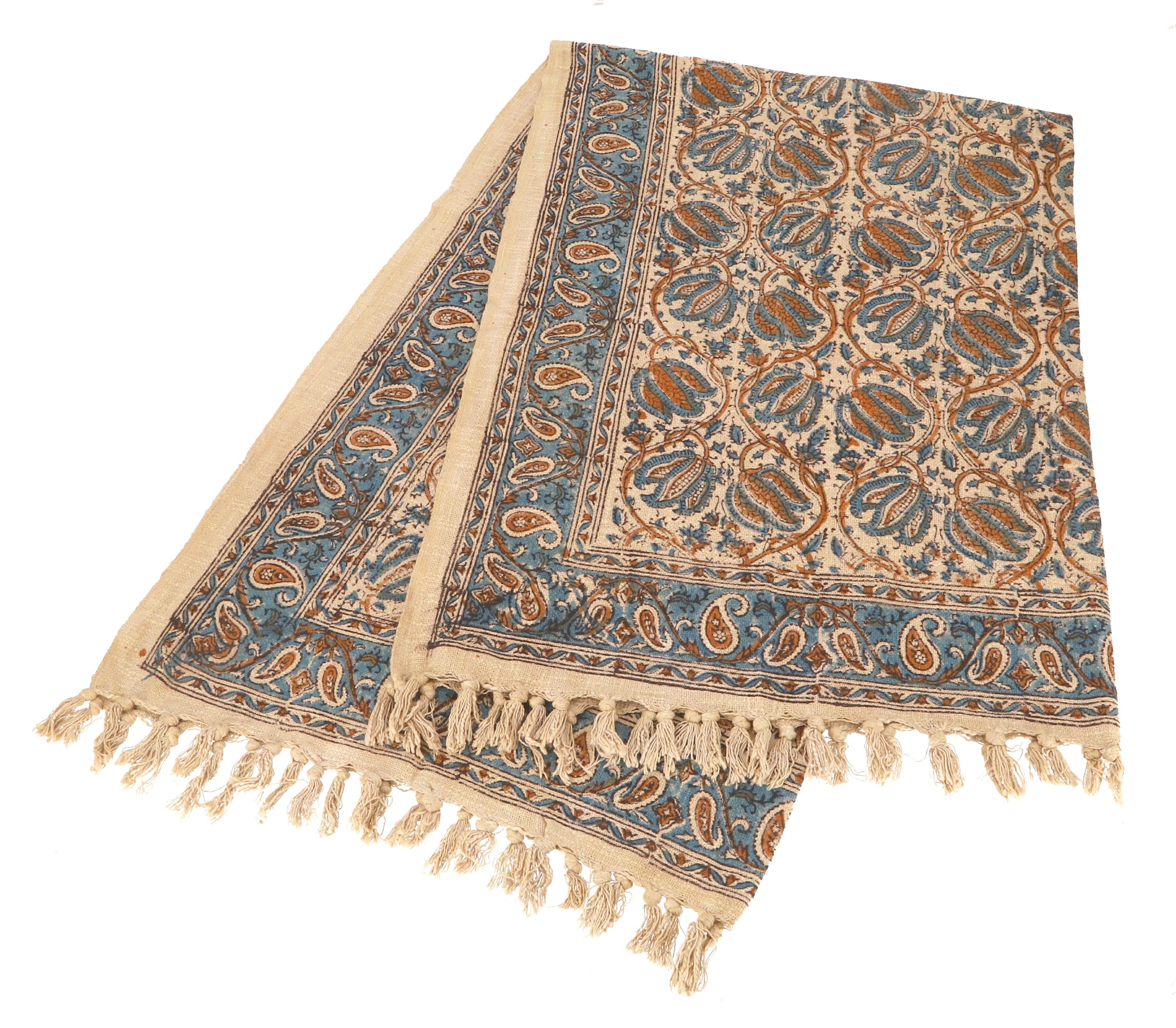 Guru-Shop Tagesdecke Blockdrucktuch, handgearbeiteter Überwurf,..