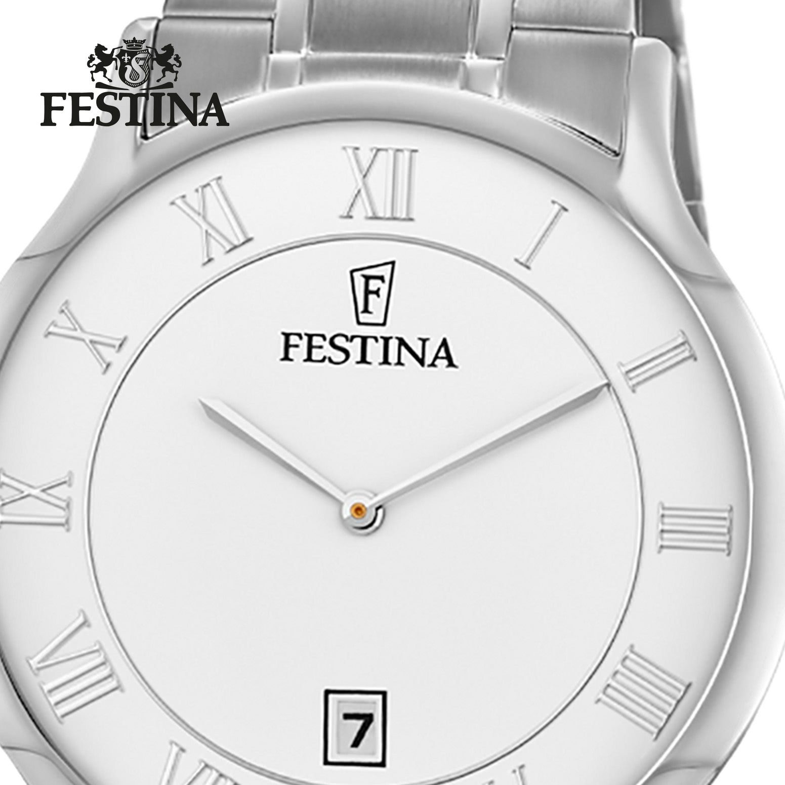 Uhr rund, Elegant silber Herren Festina Quarzuhr Herren Festina Edelstahlarmband Armbanduhr F6867/1,
