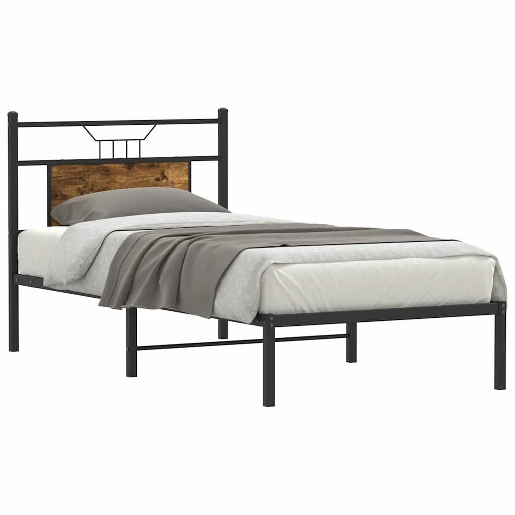 vidaXL Bett Bettgestell ohne Matratze Räuchereiche günstig online kaufen