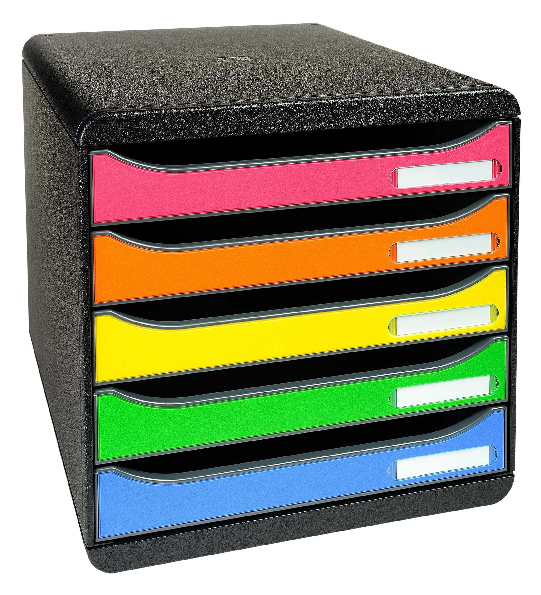 EXACOMPTA Schubladenbox Schubladenbox Big Box Plus, 5 offene Schubladen, Harlekin, 309798D, Boxen stappelbar