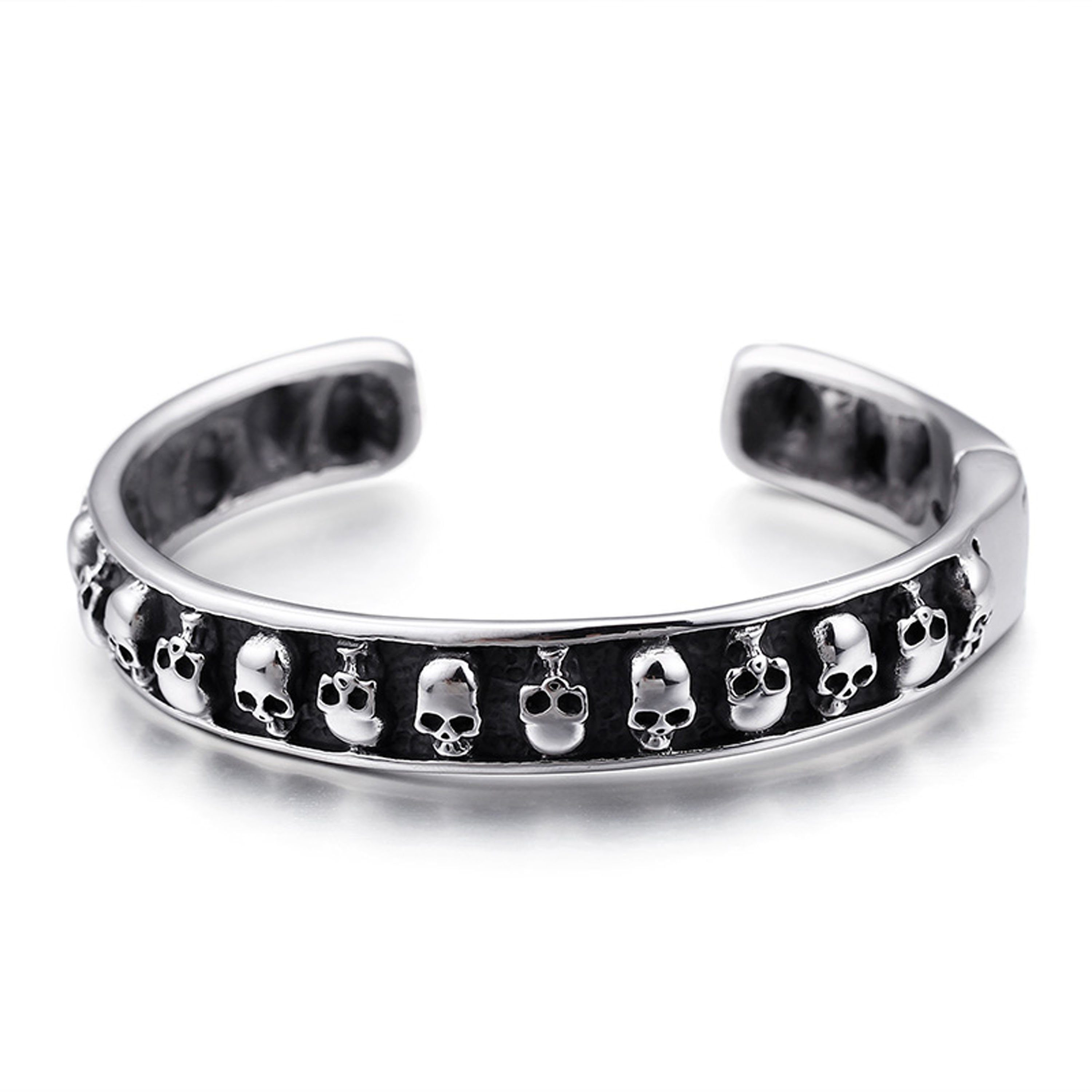 UNIQAL.de Germany) Türsteher, Casual Edelstahlarmband Handgefertigt Edelstahlarmband, Biker, Herren Panzerarmband in Style, "SKULTULAS" (Edelstahl,