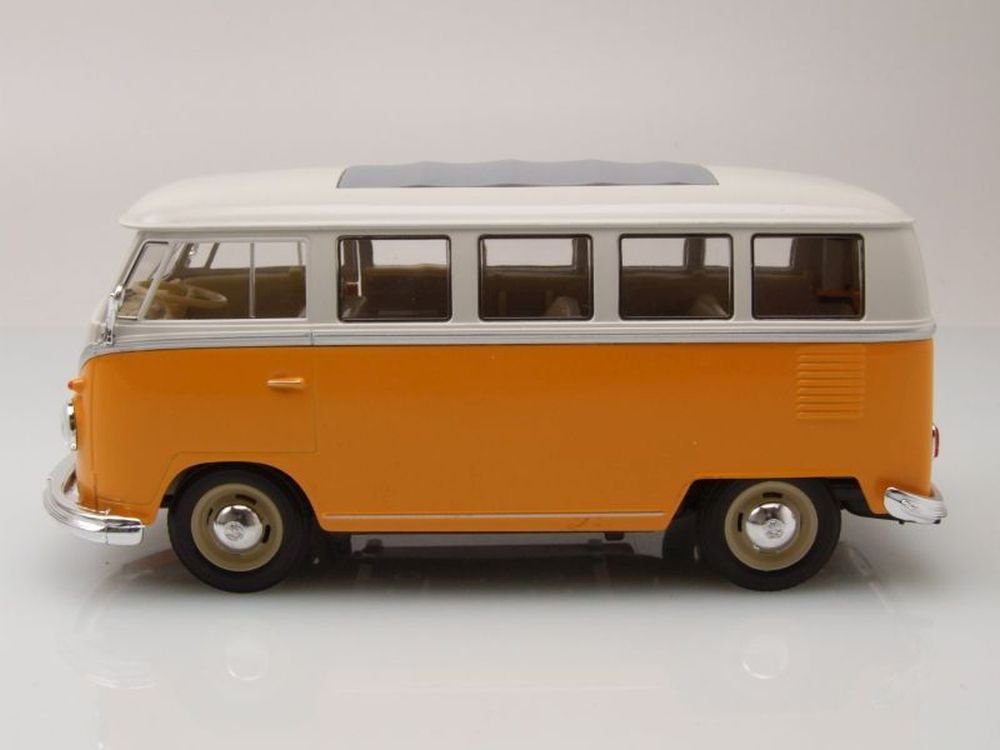 Welly Modellauto VW Classical Bus T1 1962 gelb weiß, Maßstab 1:24