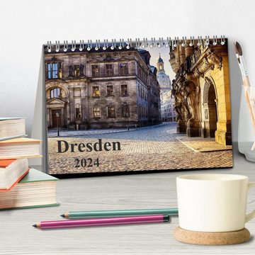 CALVENDO Wandkalender Dresden 2024 (Tischkalender 2024 DIN A5 quer), CALVENDO Monatskalender