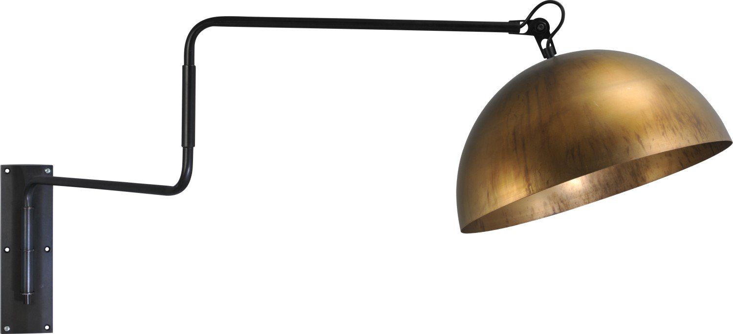 Licht-Erlebnisse Wandleuchte LARINO, ohne Leuchtmittel, Wandlampe Metall E27 in Schwarz Messing Antik verstellbar Industrial