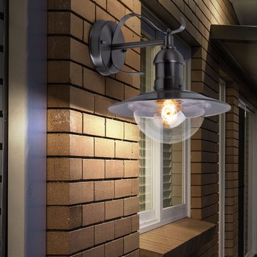 etc-shop Außen-Wandleuchte, Leuchtmittel nicht inklusive, Außenlampe Edelstahl Wand Außen E27 Terrassenlampe Außen