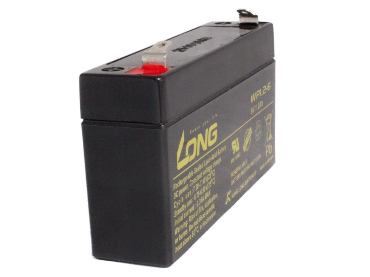 Kung Long 1,2Ah 6V Bleiakkus ersetzt wartungsfrei LC-R061R3P Batterie AGM