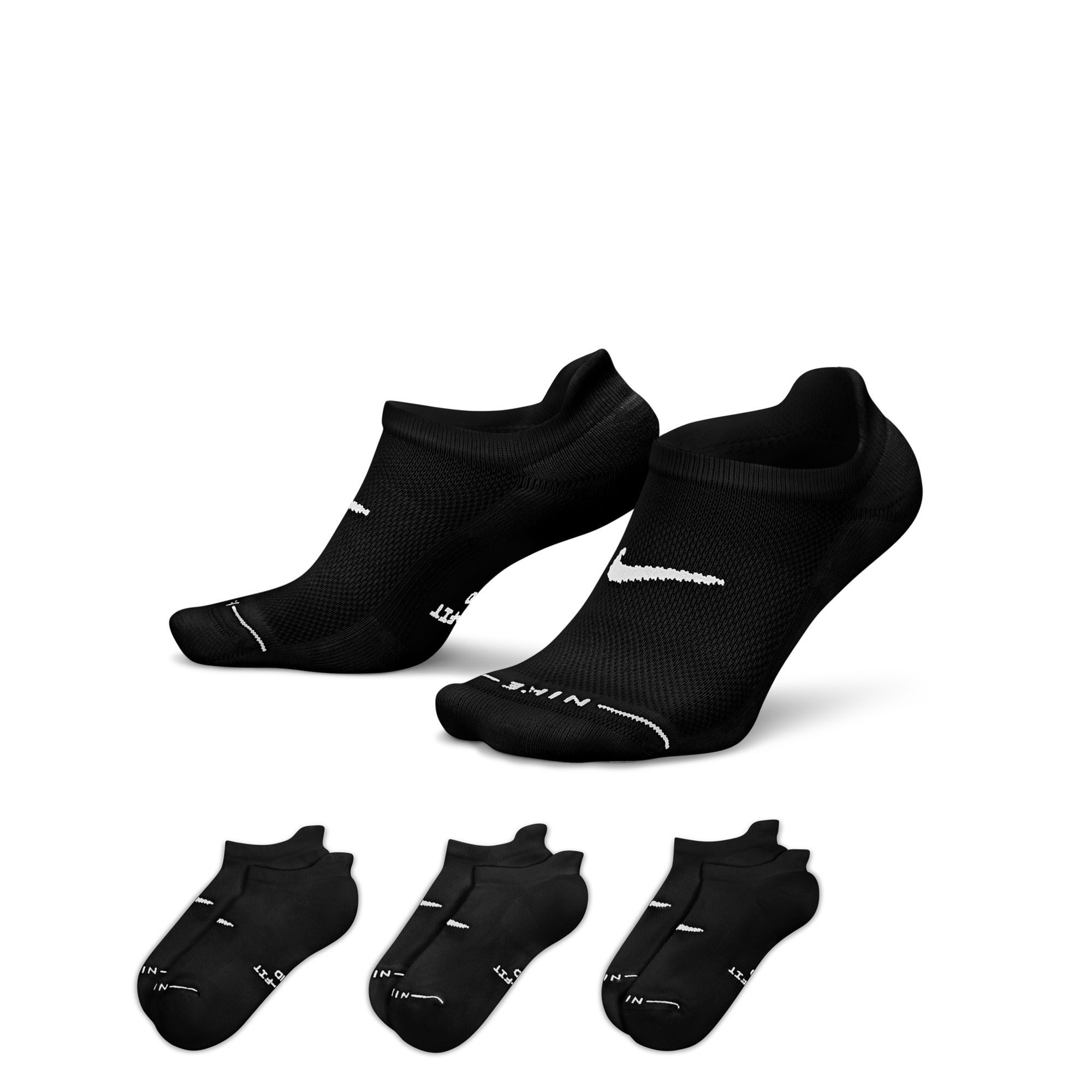 Nike Sportsocken U NK ED ELVD NS 3P - 144 mit elastischer Passform, aus Baumwolle, Polyester und Elasthan