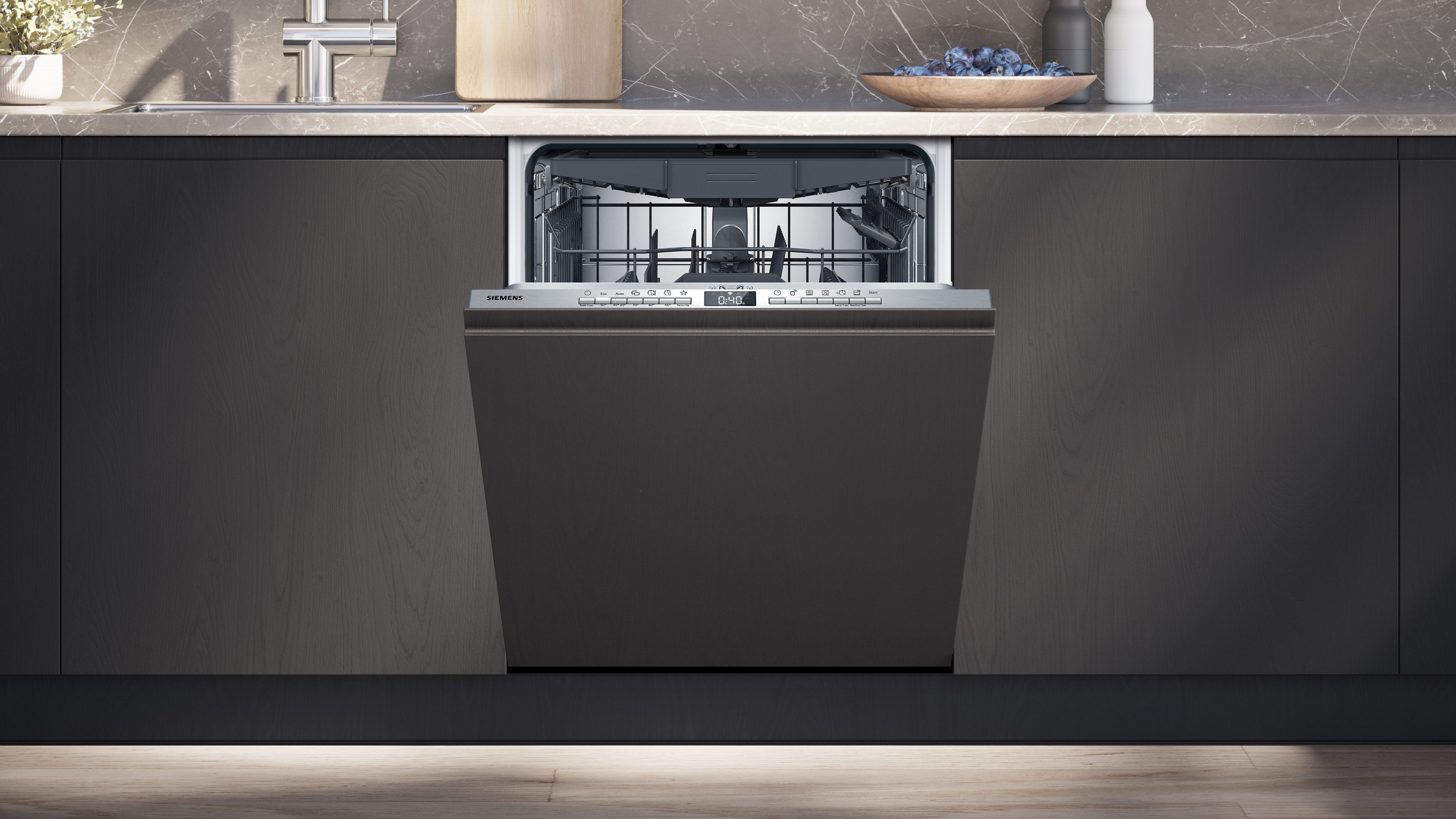 SIEMENS vollintegrierbarer Geschirrspüler XXL, iQ300 SX63EX22CE, 14 Maßgedecke, Automatische Türöffnung für mehr Effizienz, flexible Körbe – Bild 4 von 5