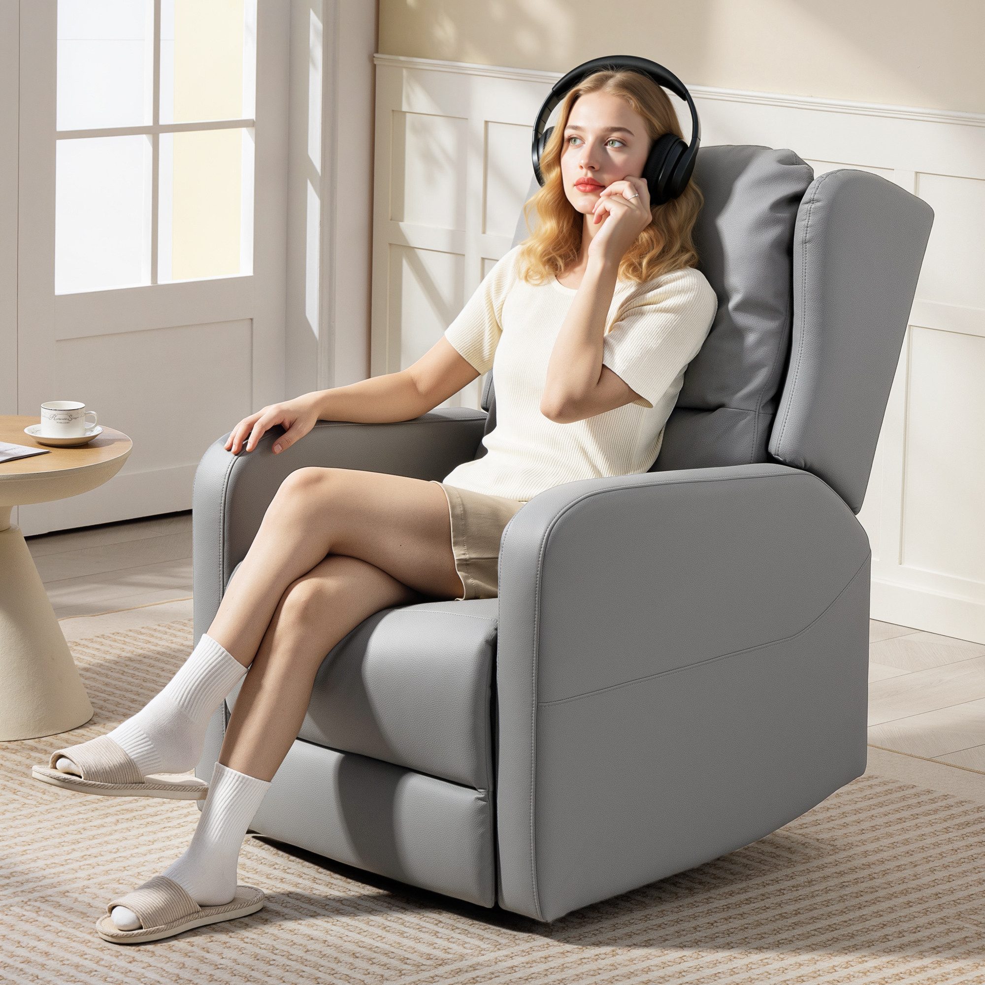 HOMCOM Massagesessel Gepolstert TV Sessel mit 3D Knetmassage, mit Liegefunktion (Elektrisch Relaxsessel, 1-St., Fernsehsessel), mit Fernbedienung, Grau
