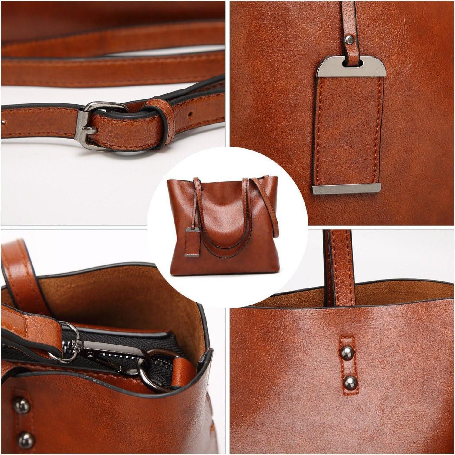 LuxusKollektion Shopper Damen Shopper PU-Leder Schultertasche Umhängetasche Dunkelblau