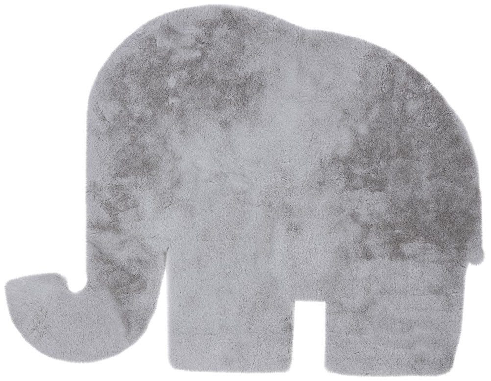 Kayoom Kinderteppich Lille 864, Motivform, Höhe: 15 mm, Kurzflor, Rabitt, weich kuschelig, Elefant Kontur