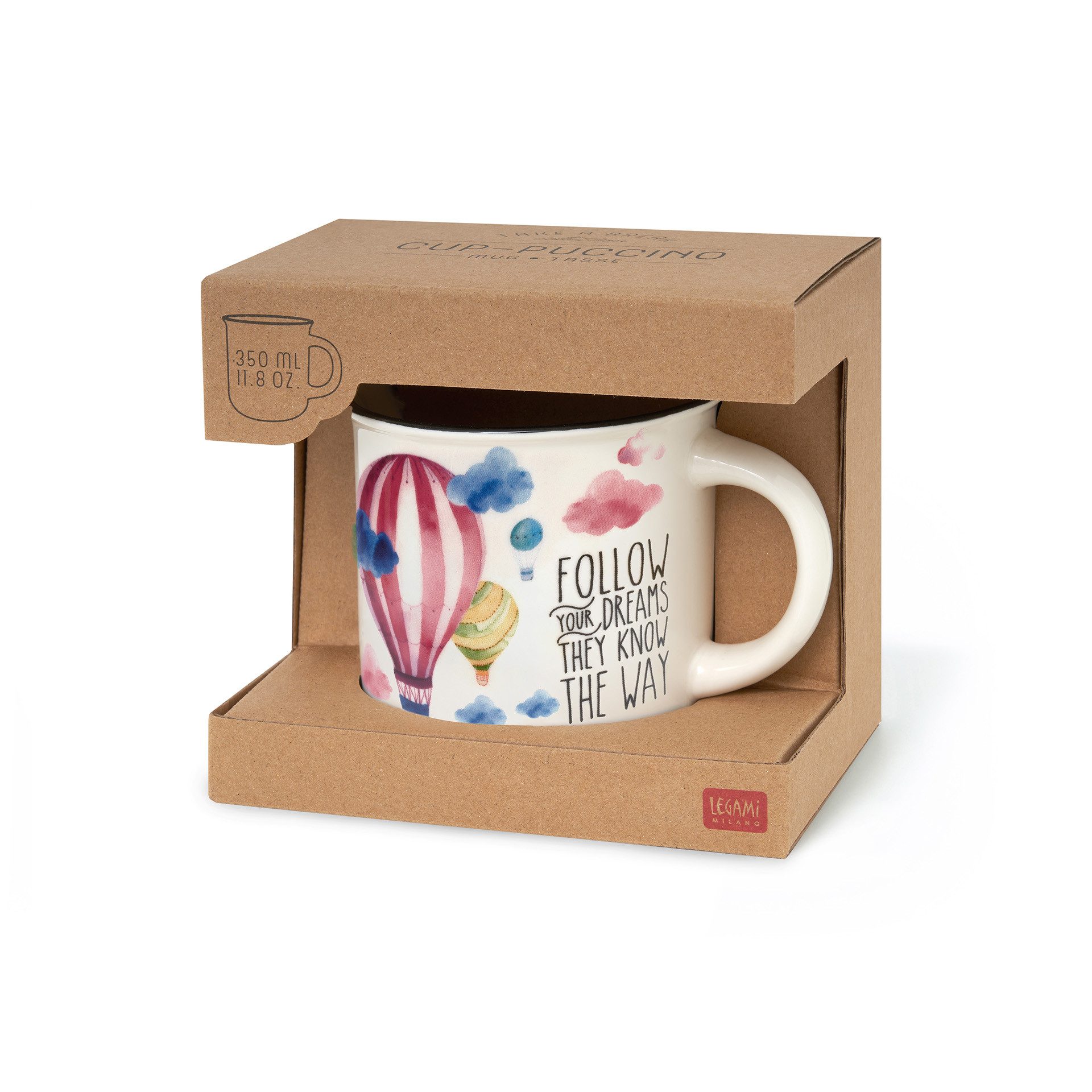 Legami Tasse Legami Porzellantasse Trinkbecher Cu-Puccino Air-Balloon