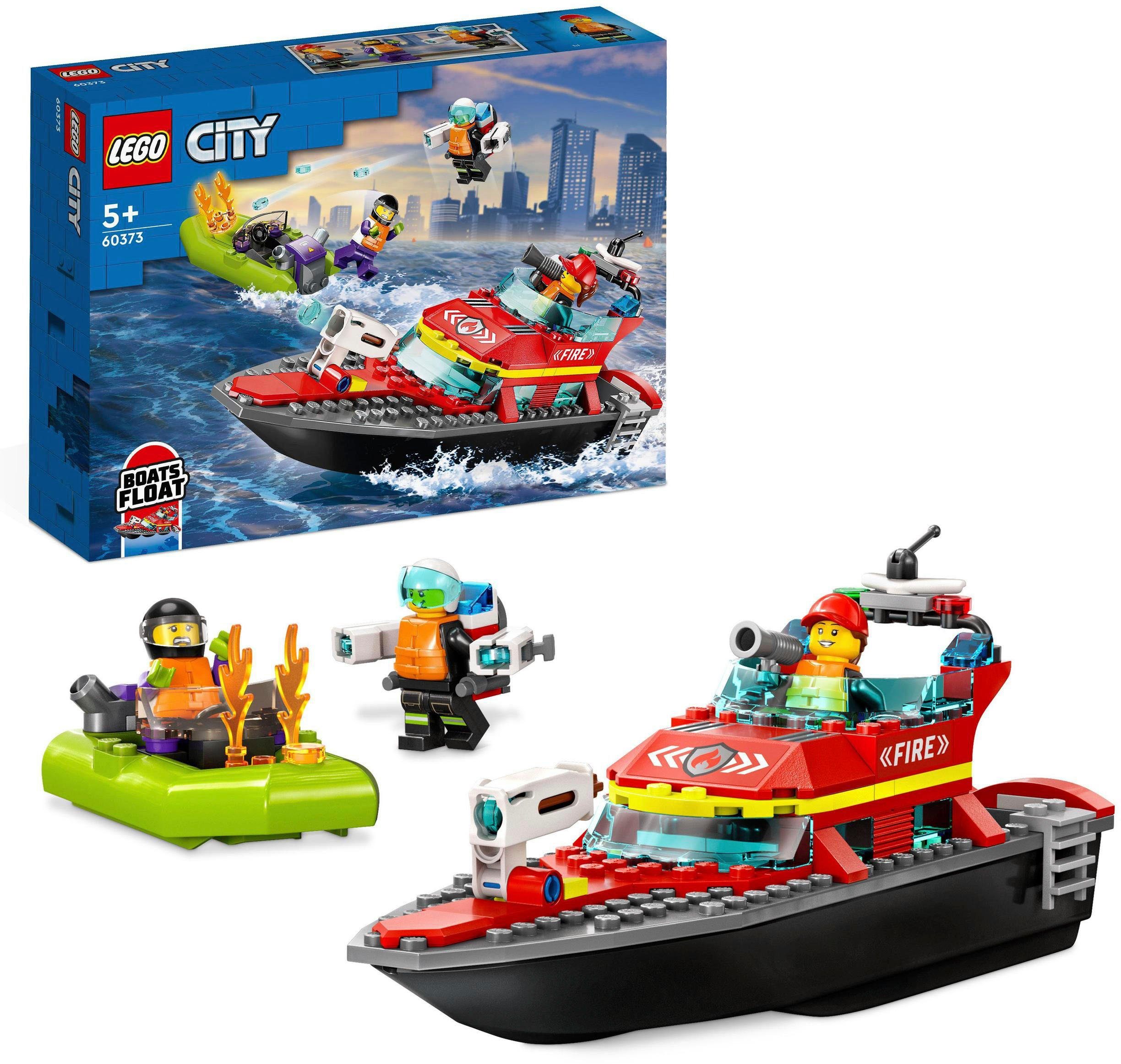 LEGO® Konstruktionsspielsteine Feuerwehrboot (60373), LEGO® City, (144 St), Made in Europe | Spielbausteine